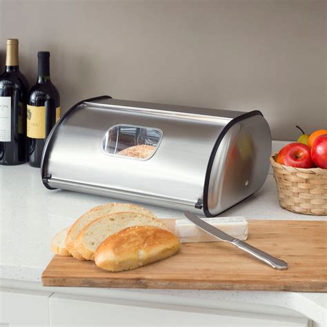 home basics stainless steel bread box silver|Home Basics Stainless Steel Bread Box, Silver.